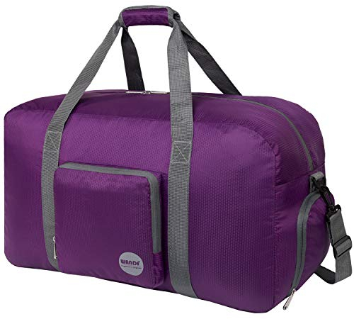 Faltbare Reisetasche 60-100L Superleichte Reisetasche für Gepäck Sport Fitness Wasserdichtes Nylon von WANDF (Lila, 100L)
