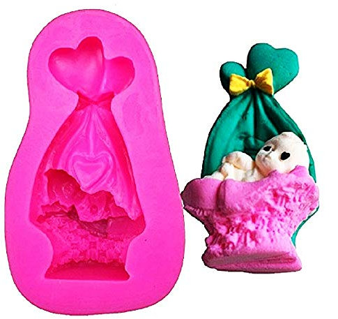 LoveLegis Molde de Silicona para bebé - recién Nacido - Cuna - jabón - Resina - Yeso - Idea de Regalo de cumpleaños - moldes de Silicona - Molde Artesanal