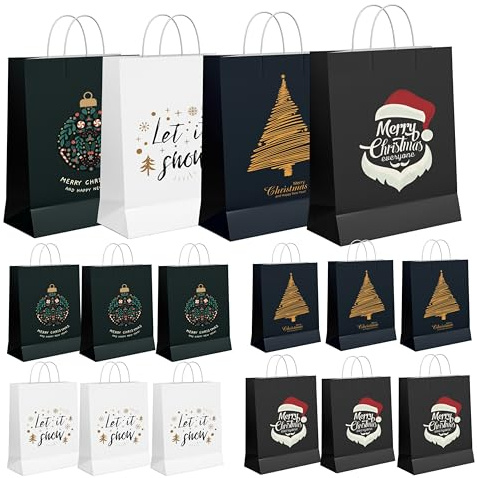 36x Weihnachtstasche Geschenktasche Geschenktüte Weihnachtstüte Geschenktasche für Weihnachten, Nikolaus, Geburtstag
