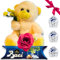 B&P Baci Perugina Regalo Uomo - Donna - Tubo Baci Perugina Classico 37,5 + Orsacchiotto - Rosa Artificiale Fuxia - Compleanno