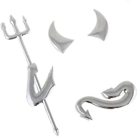 Liseng 3D Chrom Silber Auto Aufkleber Devil Emblem