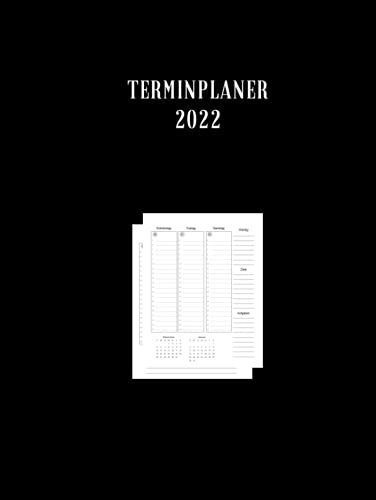 Terminplaner 2022: Terminkalender mit Uhrzeiten 5 bis 23h Tag | 1 Woche auf 2 Seiten mit Zeit | A4 Wochenplaner mit Zeiteinteilung