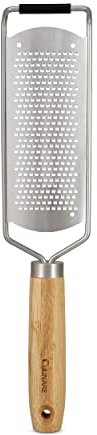 Culinare Naturals Fine Grater, Lemon Zester/Cheese Grater, Sustainable Bamboo/Stainless Steel, 31cm x 7cm, Grating Tool/Utensil for Parmesan/Nuts/Chocolate, Sharp Acid-Etched Blade