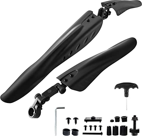 OUXI Parafanghi Bici, Parafanghi Bici Portatile Regolabile Parafango Anteriore e Posteriore per MTB Mountain Bike Mountain Bike per 24/26/27,5 Pollici