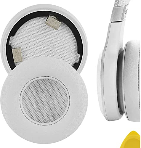 Geekria Replacement Ear Pads for JBL Live 460NC Wireless On-Ear Noise Cancelling Headphones Ear Cushions, Repair Parts (White)
