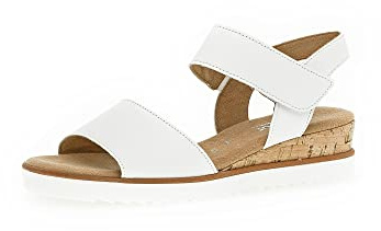 Gabor Women Sandals, Ladies Wedge Sandals,Wedge Sandals,Wedge Heel,Summer Shoe,Comfortable,Flat,White (Weiss),38.5 EU / 5.5 UK