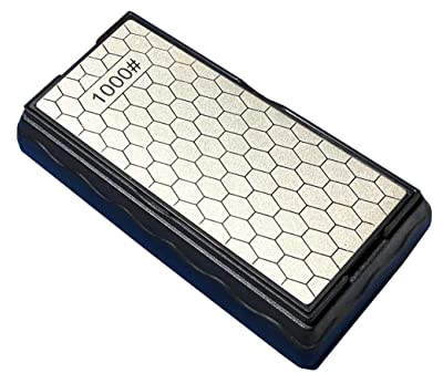 Pietra Affilare Coltelli Doppia Faccia, Pietra Di Affilatura 400#/1000# Per Coltelli,Pietra Per Affilare Diamantata con Base Antiscivolo per Affilatura Di Forbici, Scalpelli, Asce