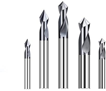 Punktbohrer 2–12 mm 2 Nuten Fasenfräser 90 Grad Stub Start Position Center Bit CNC-Fräser Fräser Hartmetall-Schaftfräser (Size : 2pcs, Color : 8xD8x60Lx90degree)