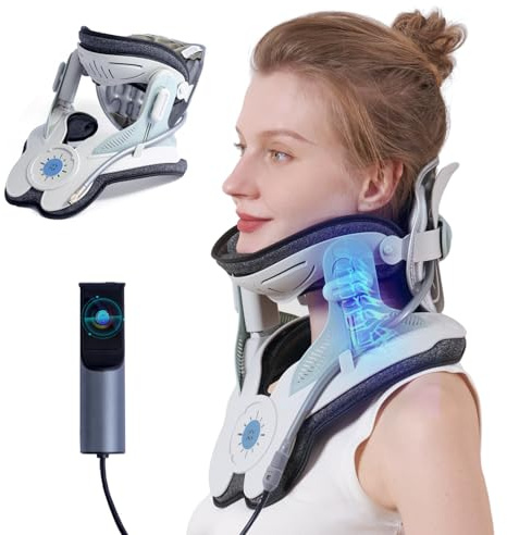 ALPHAY Cervical Neck Traction Device,Electric Air Pump with 3 Power Traction, Built-in 8 Airbag, Neck Pain Relief and Relaxation