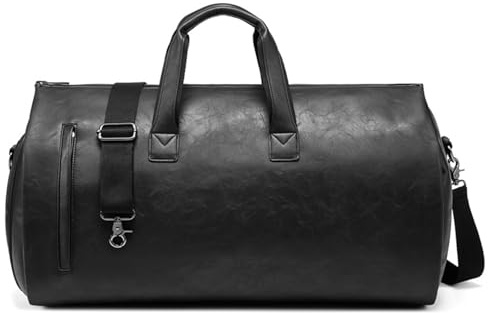 Hixingo Kleidersäcke für Reisen für Herren und Damen, 2 in 1Umwandelbarer Anzugtasche Handgepäck Reisetaschen für Geschäftsreisen Kurzurlaub (Schwarz,50x28x30cm)