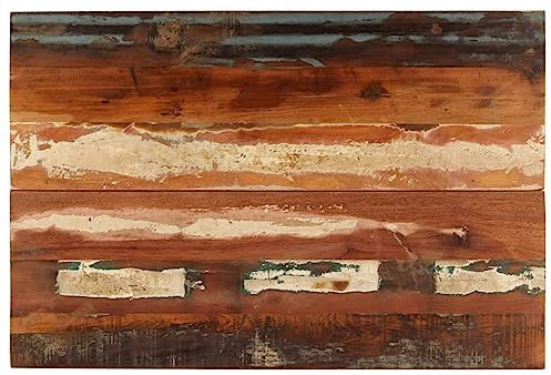 Mengtu Tischplatte Ersatztischplatte Holzplatte Schreibtischplatte Tischplatte Ersatzteil Möbel für Couchtisch Esstisch Gartentisch Rechteckig 60x90 cm 15-16 mm Altholz Massiv Gartenmöbel