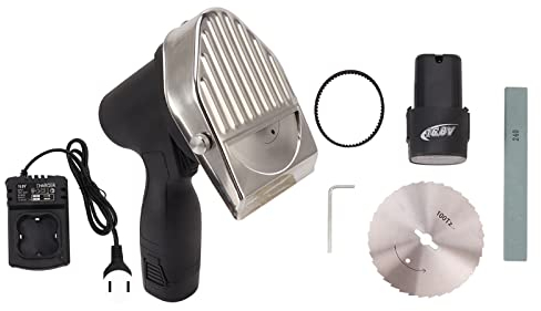 Bjklasggi Cuchillo eléctrico inalámbrico Profesional for Shawarma Doner Kebab, Cortador de Kebab más Fino de 0 a 8 mm, Cuchillo Gyros de Carne en rodajas, Cortador Gyro for Shawarma
