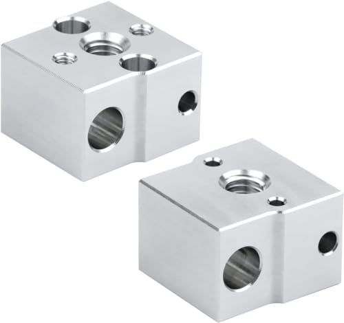POLISI3D 2-Pack Aluminum Block Hotend Heaterblock Compatible with Creality Ender 3 V3 SE, Ender 5 S1, Ender 7 3D Printer Hotend Replacement Accessories