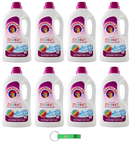Chanteclair Lavatrice Colorati - Detergente líquido para la lavadora - Detergente para prendas de colores 28 lavados 1260 ml + llavero Beni Culinari gratuito