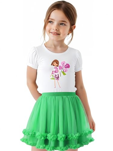 GroYolan Gonna tutù Bambina 3 Strati di Tulle con Vita Elastica Tutu Bambina Morbida Leggera Gonna da Balletto Principessa per Danza Festa Carnevale 1-10 Anni