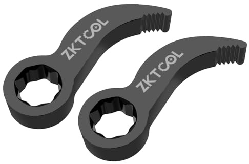 ZKTOOL 2PCS Crowbar Adapter Head Tool, Pry Bar Wrench Adaptor Head Set | Fits 3/8 Ratchet or Open End Wrench. Ultra-Compact Size Adjustable Angle Head Crowbar for Automotive Work in Tight Spaces.