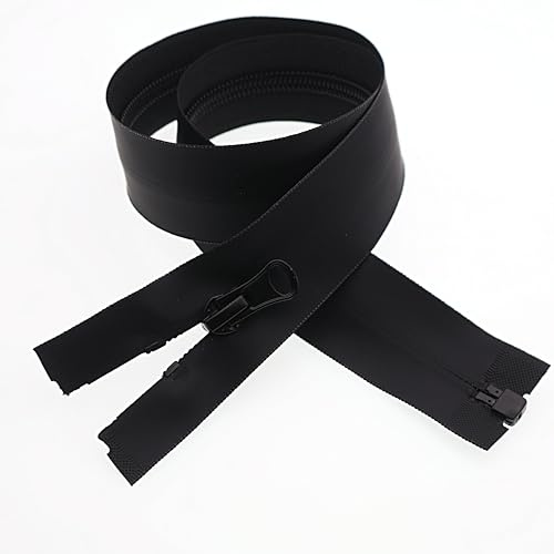 2PCS Waterproof Zippers, #5 Nylon Open End Zippers for Sewing Clothes Crafts Jackets Coats (80cm, Black) YIGUANXIN