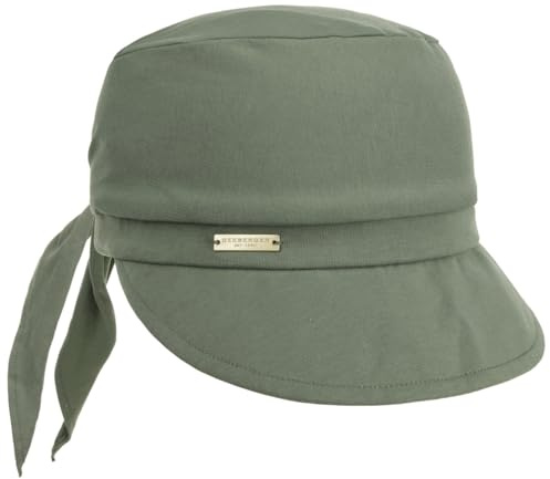 Seeberger Uni Jersey Bandana keps damkeps solvisir med skärm, Grön, one size