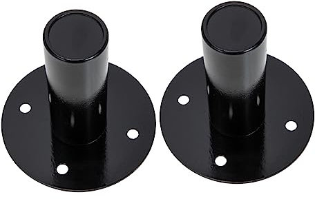 Base per Diffusori Acustici in Ferro Nero, Set 2 Pezzi