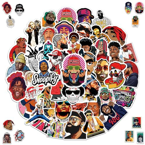 Hip Hop Rap Aufkleber, 100 Stück Rockband Aufkleber | Cool Metal Punk Musik Aufkleber, Wasserfeste Vinyl Sticker, für Laptops Gitarren personalisierte coole Graffiti Stickers