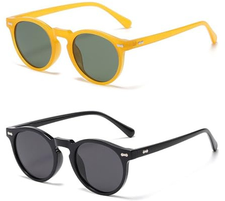 Ridering Kids Polarized Round Sunglasses,Cute Retro Sun Glasses for Toddler Girls Boys Party Beach Shades Age 3-9