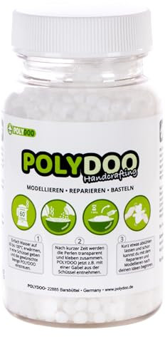 POLYDOO formbares Thermoplastik | 70gg Bio-Kunststoff - Modellieren - Reparieren - Basteln, Cosplay, DIY, Kreativ | Erhitzen, Schmelzen & Wiederverwenden