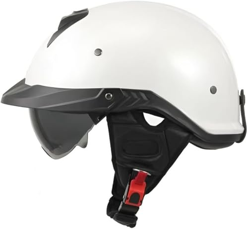 Casque Moto Vintage Casques Jet avec Visière Casques Bols Casque Mobylette avec Lunettes Homologué Dot/ECE Rétro Demi Casque Moto Vélo Scooter Chopper pour Adultes Homme Et Femme 1,S