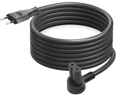 KFD Sonos ERA Stromkabel Ersatznetzkabel für Sonos ERA 100 und ERA 300 Smart Speaker Verlängerungskabel, Mini Sub, Sub 4, Sub (Gen 3), RAY, Playbase (5 Meter, Schwarz, 2 Polig EU-Stecker)