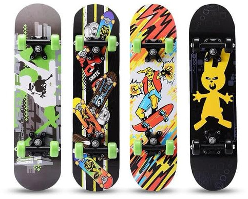 Stylish Wooden Skateboard with Unique Mixed Designs – Lightweight, Durable & Smooth Ride 80cm