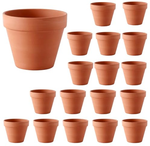 Veebmys Juego de Macetas Cerámica de 18 Piezas, Macetas con Agujeros Drenaje, Tamaño 12x10 cm, Adecuado para Contenedores Macetas Cerámica Cultivados En Cactus y Plantas Suculentas (18)