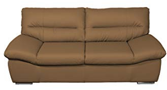 Mivano 2er-Ledersofa William / 2-Sitzer Sofa in Echtleder und modernem Design / 198 x 87 x 100 / Leder braun