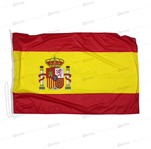 Drapeau Espagne 100x70cm en Tissu Nautique Coupe-Vent 115g/m², Drapeau espagnole 100x70 Professionnel Lavable,Drapeau de l'Espagne 100x70cm avec Cordon,Double Couture périmétrique et Bande de Renfort