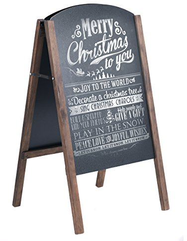 RELAX4LIFE Lavagna Cancellabile con Cavalletto da Terra con 2 Lati, in Legno di Pino, per Ristorante, Caffeteria (45 X 60 X80cm)