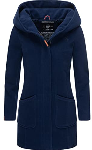 MARIKOO Maikoo - Cappotto invernale da donna con cappuccio, parka invernale, taglie XS-XXL, blu navy, XL