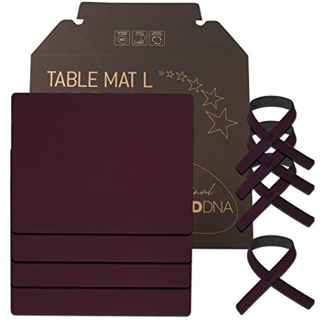 Lind DNA Tischset inkl. Serviettenringe 8er Set (4 Tischset Square L 37x44cm Nupo + 4 Serviettenringe)