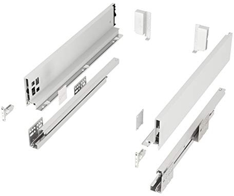 Schubkastensystem JUNKER-SLIM weiß Höhe: 84 mm Tiefe: 350 mm Soft-Close | belastbar bis 40 Kg Soft-Close Schubladensystem mit 13 mm schlanken Schubladenzargen