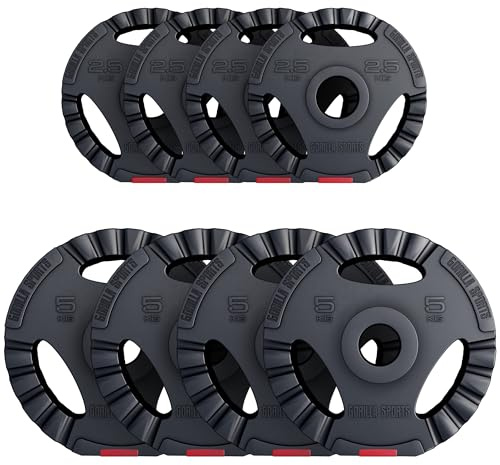 Gorilla Sports® Disques de Poids - Olympiques, 1,25kg, 2,5kg, 5kg, 10kg, 15kg, 30kg Poids, Individuel/Ensemble, Ø 50mm - Disques d'Haltères, Ensemble de Plaques, Musculation, Haltérophilie, Fitness