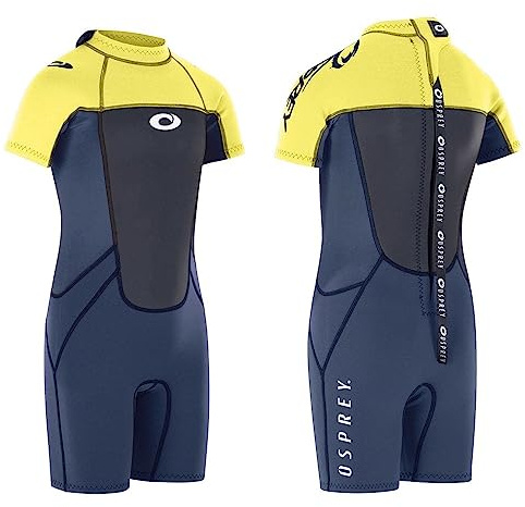 Osprey Origin Combinaison de plongée Courte d'été en néoprène à Manches Courtes pour garçons et Filles Taille S Jaune 3 mm