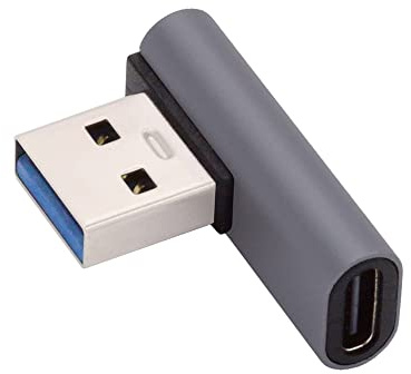 NFHK USB-C Typ C Buchse Low Profil 90 Grad Links Winkel zu USB 3.0 A Männlicher Datenadapter für Laptop Desktop