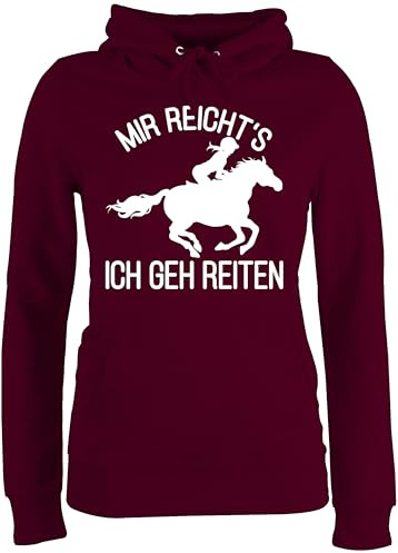 Pullover Damen Hoodie Frauen - Pferde - Mir reicht's ich geh Reiten - XXL - Burgundrot - pferdepullover reitoberteil pferdeliebhaber pony hoody reitpulli pferdepulloverdamen sprüche pferd reite