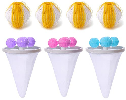 AWAVM 7PCS Pet Hair Remover for Laundry Set,Pet Hair Remover for Laundry and Floating Hair Filtering Mesh,Pet Hair Catcher - Cat Dog Hair Remover Washing Machine Reusable