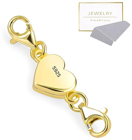 ALEXCRAFT Gold Herz Magnetverschluss Kette 925 Sterling Silber Armband Verschluss Magnetverschluss für Ketten Halskette Armband DIY Jewellery Making Accessories