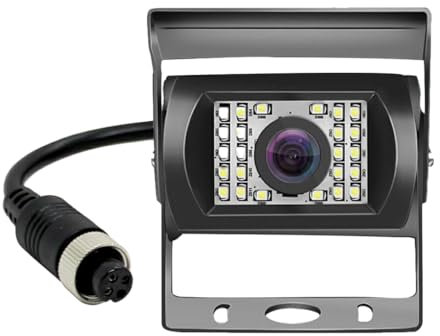 WNDUOKXH Caméra de recul CCD robuste à 4 broches, étanche, 18 caméras de recul, camping-Car, voiture, vue arrière étanche, 24LED