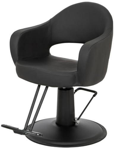Buy-Rite Cleo Salon Chair for Professional Salons & Barbershops, Vinyl Upholstery, Seamless Seat for Easy Cleaning, Premium Comfort, Heavy-Duty Frame, Round Base, YLG-376-STD