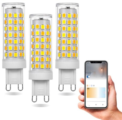 AEPOYU G9 LED Glühbirne Dimmbar Wi-Fi Smart Warmweiß/Natürliches Weiß/Kaltes Weiß G9 LED Glühbirne, 7W G9 Lampen äquivalent 40W Halogenglühbirne, 500LM AC220-240V G9 LED Birnen 3er