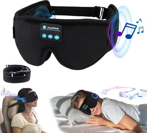 Joythink Cuffie per dormire Bluetooth mascherina per dormire con altoparlante, maschera per dormire in auto su strada, cuffie senza fili, accessori da viaggio per lunghi voli