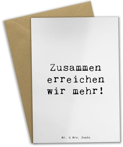 Mr. & Mrs. Panda Beileidskarte Spruch Im Team zusammenarbeiten - Geschenk, Lebensfreude, osterkarte, Vertrauem, Trost, einladungskarten, Freundschaft, Grußkarte, Kraft der Gemeinschaft, spruchkarte