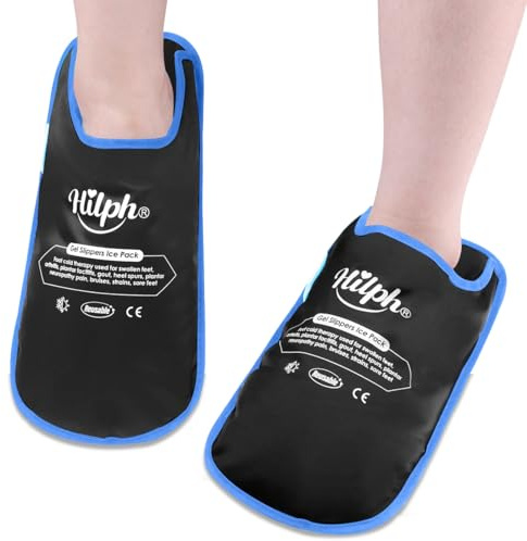 Hilph Calzini refrigeranti chemioterapia, 1 paio di scarpe refrigeranti per chemio, reumatismi, fascite plantare, piedi per terapia chemioterapica, reumatismi, calze di ghiaccio Chemoz, (nero)