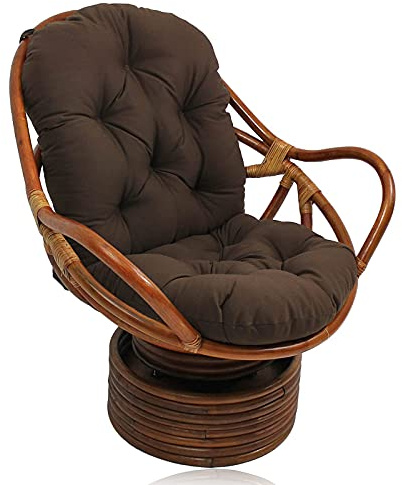 Wasserdichtes Papasan-Stuhlkissen für den Außenbereich, 120 x 60 x 10 cm, drehbar, Wippkissen für Garten, Hängematten, Veranda, Hinterhof, Papasansessel, Kissen ohne Stuhl im Lieferumfang enthalten,