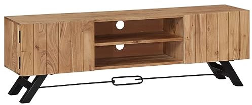 Xichuzi TV-Schrank 140 x 30 x 45 cm Massivholz Akazie, TV Lowboard, Fernsehschrank, Fernsehtisch, Fernseher Schrank, TV Sideboard, TV Board, TV Cabinet, TV Bank, TV Kommode